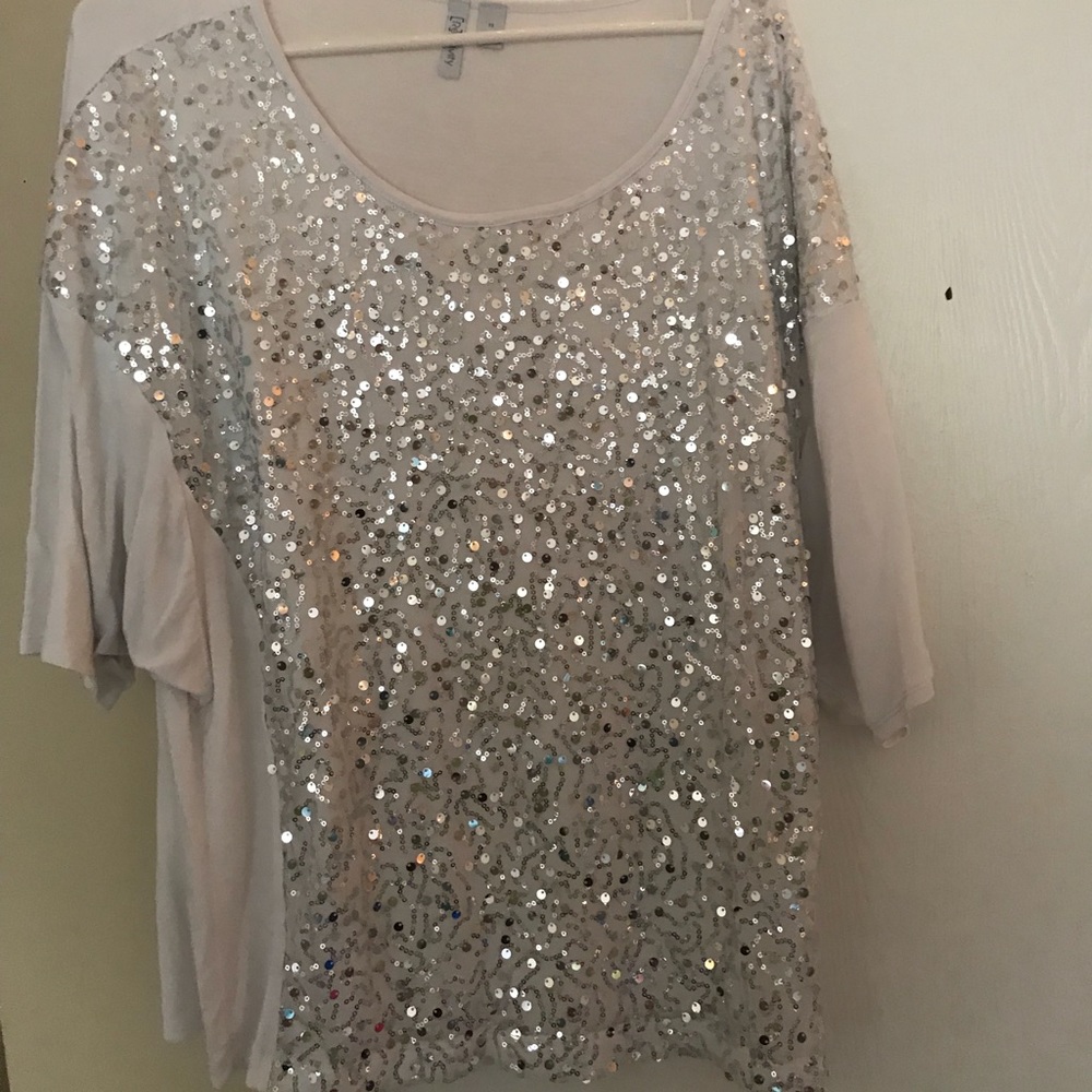 White sparkly shirt